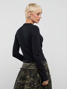 COUREZ DO NOT DISTURB CRYSTAL LS T-SHIRT - Black - View 3