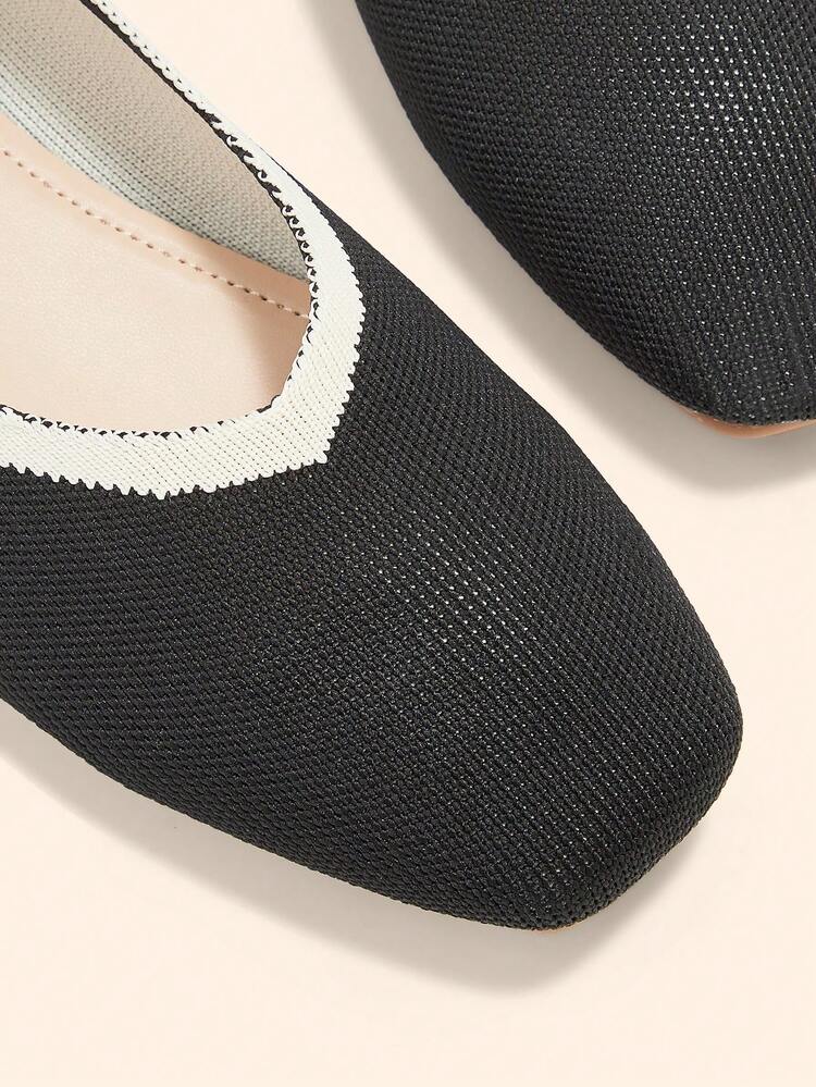 CUCCOO BASICS Women's Casual Versatile Commuting Color Block Trim Flats Spring Shoes