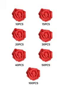 100 PCS Pink PS Foam Artificial Flowers Simple Minimalist Home Decor Bouquet For Wedding Party Centerpiece Valentine Anniversary Decoration Spring Floral Arrangements Rustic Decor Wedding Supplies - Red - View 12