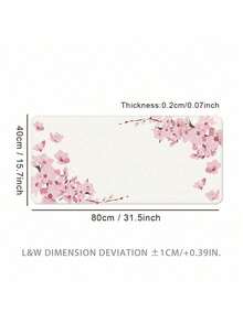 大型粉色桃花鼠标垫，游戏桌垫，大号键盘垫，可水洗，橡胶防滑底，缝边，礼品鼠标垫，桌面保护垫，学习垫，多种尺寸可选，电脑键盘垫，笔记本电脑垫，办公桌配件，办公用品，办公桌配件，鼠标垫，桌面鼠标垫 - 粉紅色桃花 - 查看 11
