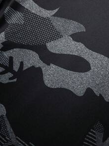 GymBeat Men's Camouflage Print Casual Sports Tank Top - Black - View 8