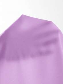 EMERY ROSE Plus Size Women's Solid Color Round Neck Short Sleeve Casual Versatile T-Shirt - Violet Purple - View 6