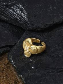 Opalesca Nhẫn đơn nữ, Trang phục, Phong cách cổ điển, Đính hạt, Phụ kiện cưới/cô dâu, Phong cách cổ tích/tiên nữ, Ngọc trai, Dành cho mẹ/phụ nữ/bé gái/người mẹ, Thanh lịch, Cao cấp, Sang trọng, Pha lê, Ngày lễ tình nhân, Quà tặng - Vàng - Xem 3