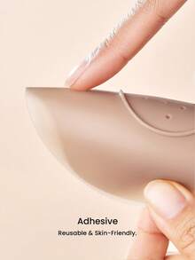 LUVLETTE Plus Reusable Not Sticky Self-Adhesive No-Show Silicone Bronze Nipple Covers-No Glue In The Middle-Chocolate - Bronze - View 5