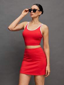 Activina Damtennisklänning med kontrastdetaljer - Röd - Visa 4