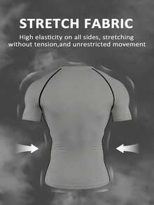 Manfinity EMRG 男士蜘蛛印花修身短袖运动T恤 - 黑色 - 查看 2