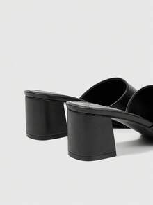 Sleekvia Sandalias de tacón alto minimalistas y versátiles para ir al trabajo - Negro - Ver 3