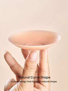 LUVLETTE Miếng che đầu nhũ hoa silicon màu hồng, không dính, tái sử dụng, tự dính, không lộ viền - Không có keo ở giữa - Kiểu dáng hạnh nhân - Áo ngực cưới - Almond - Xem 6