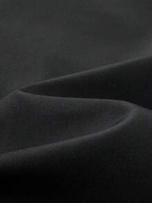 Manfinity Homme 男士字母刺绣拉链领休闲棒球夹克 - 黑色 - 查看 6