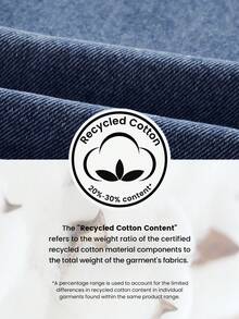 EMERY ROSE Casual Washed Elastic Waist Wide Leg Jeans - Blue - View 7