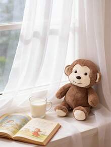 POKOJA LAND 可爱猴子毛绒玩具，猴子填充动物，绵羊毛绒玩具，适合作为女孩生日礼物、猴子毛绒抱枕或儿童节礼物 - 彩色 - 查看 3