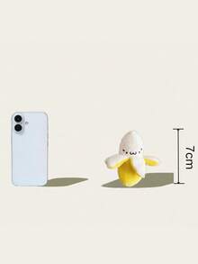 POKOJA LAND 可爱剥皮香蕉毛绒玩偶，剥皮香蕉玩具，香蕉玩偶挂件，时尚创意钥匙扣包包挂件，逼真水果创意礼物，适合作为生日礼物和其他节日礼物 - 彩色 - 查看 2