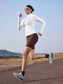 OutZeal 女士防晒夹克 白色 日常休闲 防紫外线 修身网眼拼接 拉链户外上衣 - 白色 - 查看 6