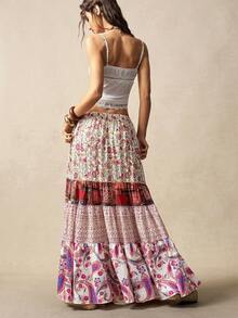 Bohemela 休闲度假印花宽松女式半身裙 - 彩色 - 查看 6