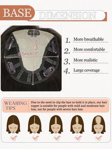 ZERO-NET 16英寸直髮飾品5.5"x5.5"基底尺寸女性適用稀疏發絲飾品，髮片髮帶，真人髮條，夾式真人頭髮加法 - S2 - 查看 3