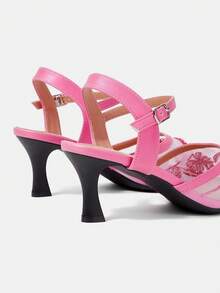 CUCCOO HITCHD Escarpins à bout pointu pour femmes avec strass et talon aiguille, chaussures élégantes et décontractées minimalistes et confortables, à enfiler, pour mariage, travail, rendez-vous, occasions formelles - Rose bonbon - Voir 12