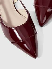 Sleekvia Women's Fashion Versatile Pointed Toe Flat Shoes For Commuting - Burgundy - View 4