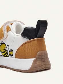 Cozy Pixies A Pair Of Spring And Summer Fashion Versatile Fun Cute Contrasting Colors Yellow White Bee Animal Embroidery Soft Bottom Flat Bottom Baby Sports Shoes College Style Outdoor Play Travel Vacation Four Seasons - Yellow - View 7