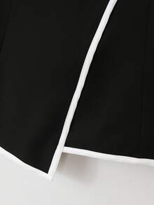 GlowEve New Arrival Spring/Summer Casual Elegant Vacation Beach Party Banquet Women Black & White Bow Pearl Shoulder Exposed Short Sleeve Blouse - Black and White - View 4