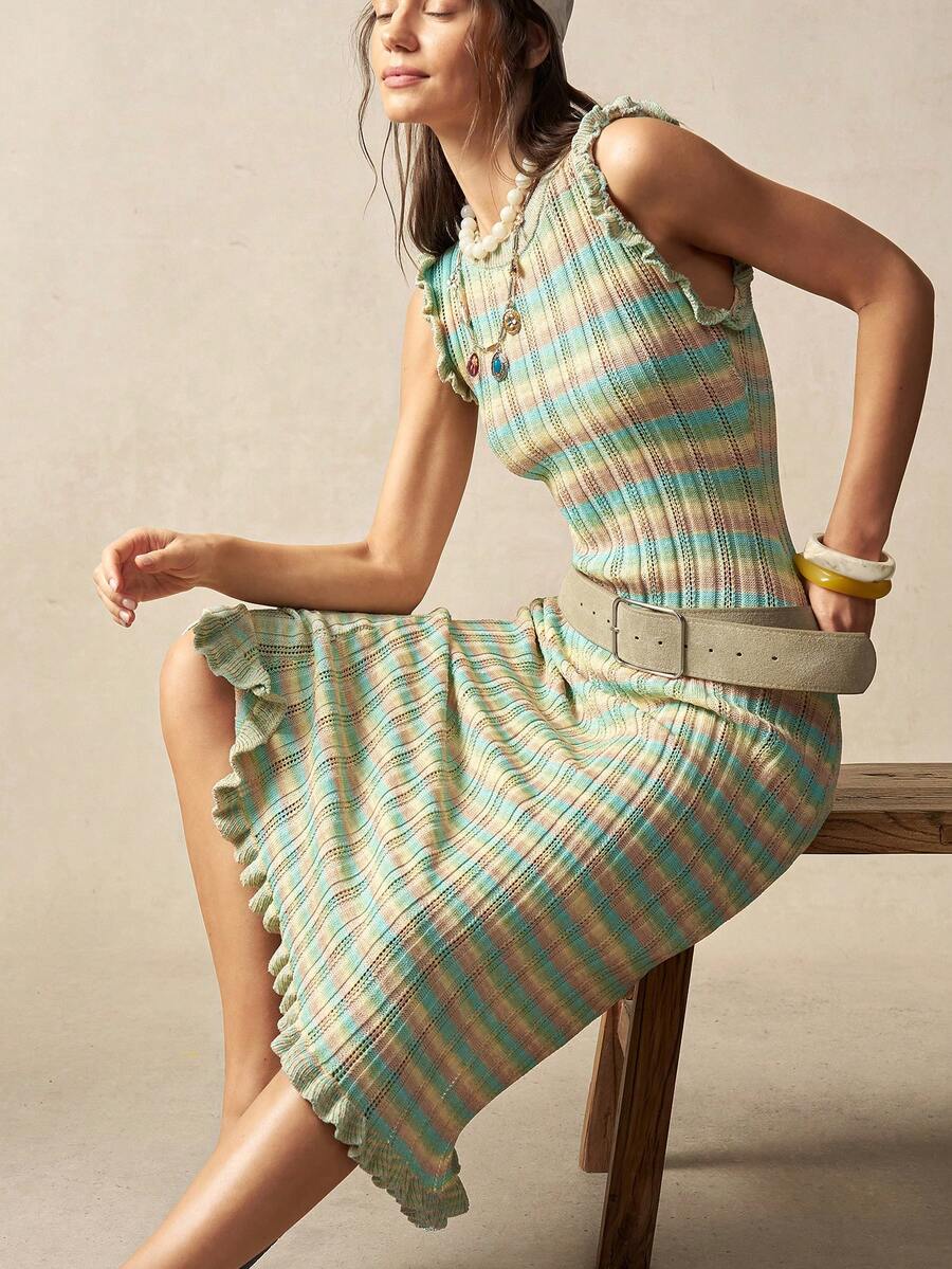 Bohemela 波西米亚风海滩度假女士轻薄毛衣连衣裙 - 彩色 - 查看 1