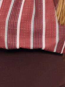 Nöista Halter Top With A Vertical Striped And A High Neckline. Dark Brown Rib Waist. Summer, Boh, Spring, Woman. - Rust Brown - View 8