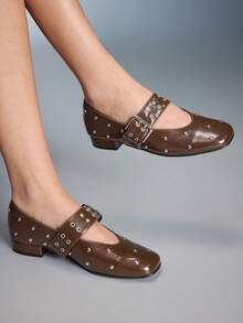 CUCCOO GRLICON Zapatos planos para mujer - PU marrón - Ver 3