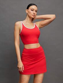 Activina Damtennisklänning med kontrastdetaljer - Röd - Visa 3