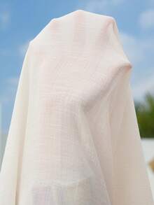 SHEIN Swim Curve New Apricot Color Shirt Dress, Vacation Style With Side Slit And Long Sleeves - Apricot - View 6