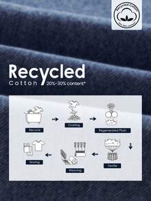 EMERY ROSE Casual Washed Elastic Waist Wide Leg Jeans - Blue - View 6