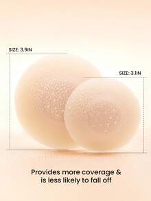 LUVLETTE Plus Reusable Not Sticky Self-Adhesive No-Show Light Nude Silicone Nipple Covers-No Glue In The Middle-Vanilla Wedding Bra - Vanilla - View 2