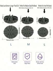 Tấm lót bát ăn chậm cho chó, bát ăn chậm kiểu ghép hình với 51 giác hút hình bạch tuộc, phù hợp với bát ăn cho chó cỡ trung bình đến lớn có đường kính trên 6,5 inch (Màu đen) - màu đen - Xem 5