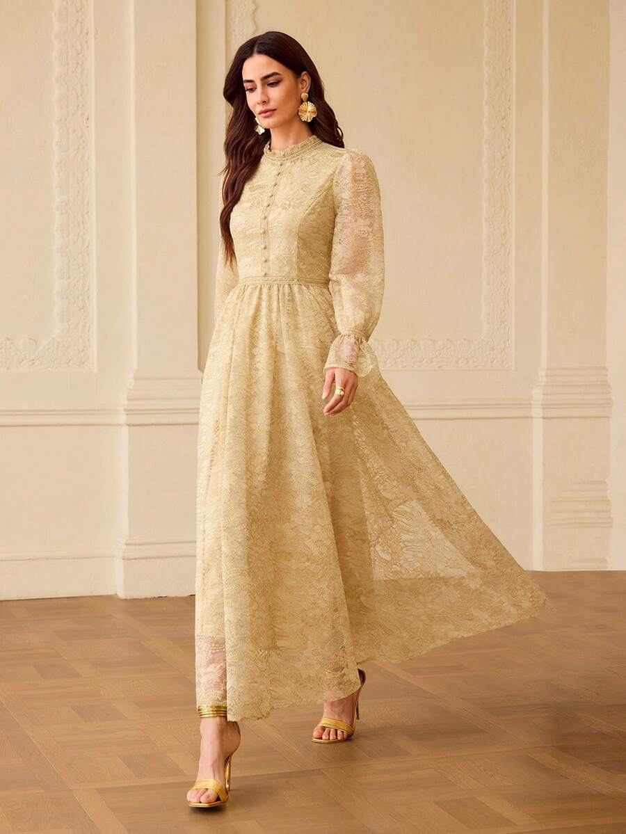 ZEYLAH VESTIDO CON VOLANTES DE ENCAJE