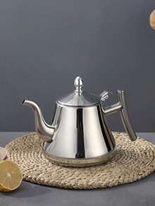 1个不锈钢加厚水壶，带可拆卸滤网、油箱和过滤器，可作咖啡壶、茶壶使用，适用于酒店餐厅，非常适合冲泡茶水，可用电磁炉加热，适合家庭和户外使用，可用洗碗机清洗（银色） - 銀色 - 查看 15