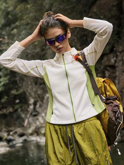 Medorelle 女士户外撞色拼接长袖休闲常规外套