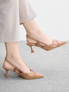 CUCCOO BIZCHIC Giày cao gót nữ - Màu Khaki - Xem 1