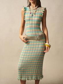 Bohemela 波西米亚风海滩度假女士轻薄毛衣连衣裙 - 彩色 - 查看 4