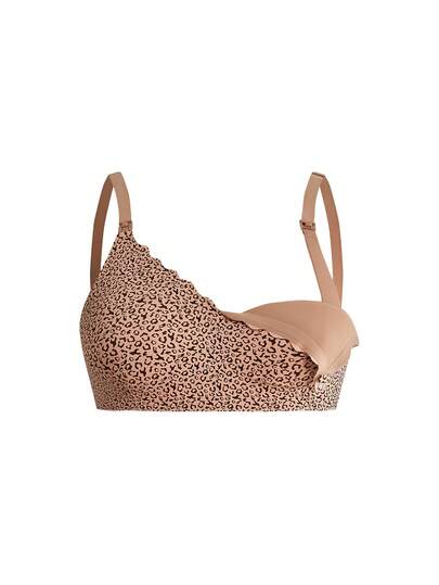 1 pieza Sujetador de lactancia sin costuras con estampado de leopardo, talla grande