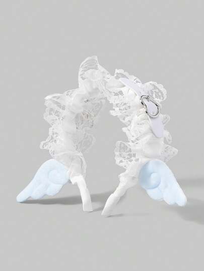 ROMWE 1件卡哇伊甜美千禧风玫瑰红豹纹蕾丝拼接大蝴蝶结时尚简约复古性感女士发箍，适合大学、购物、约会等场合。