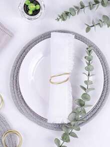 2/24 piezas Anillos de servilleta de metal en espiral, perfectos para decoraciones de mesa, bodas, fiestas y banquetes (Dorado mate). - Dorado - Ver 8