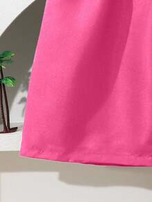 Tween Boy Solid Color Swim Shorts, Beach Vacation Pink Shorts For Boys Kids Summer Shorts Boys Pink Shorts Kids Comfy Shorts - Pink - View 3