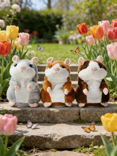 MINKOJA - BESTSELLERS 6 Inch Talking Hamster Toy Cute Hamster Shape Sound Repeated Recording Children's Toy Brown Gray Hamster And Durable Material Perfect Enlightenment Education Gift For Children Companion Gift Is The Perfect Choice For Birthday Holiday Gift