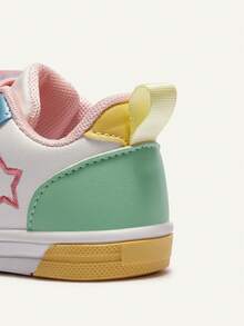 Cozy Pixies Spring/ Summer Fashion Versatile Fun Cute Contrasting Colors Colorful Color Matching Star Embroidery Baby Sneakers College Style Outdoor Play - Multicolor - View 7