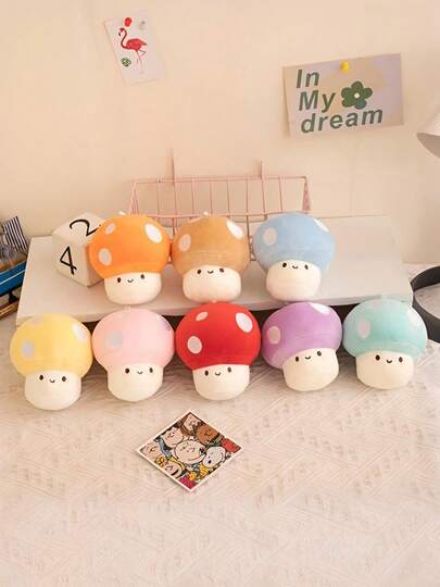 POKOJA LAND Mushroom Plush Toy Cute Mini Mushroom Pendant, Simulation Mushroom Shape Red Blue Green And Other 7 Colors Optional Soft Fabric Material Room Decoration And Children's Gifts The Birthday Gift And Holiday Gift First Choice Also Daily Gift Surprise
