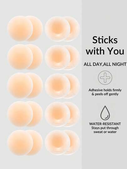 SHAPORA 5 Pairs Women's Adhesive Bras, Pink