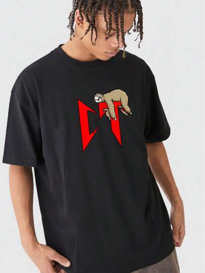 Men's casual style personalized printed T, loose short sleeved top, ideal choice for music festivals, parties, daily street wear, Halloween styling