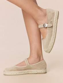 Styleloop Bohemian Style Holiday Style Leisure, Mary Jane Straw Rope Shoes, Bohemian Style, Travel Essentials, Summer Wear, Holiday Atmosphere - Mary Jane Khaki - View 4