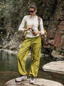 Medorelle 女士户外撞色拼接长袖休闲常规外套 - 白色 - 查看 6