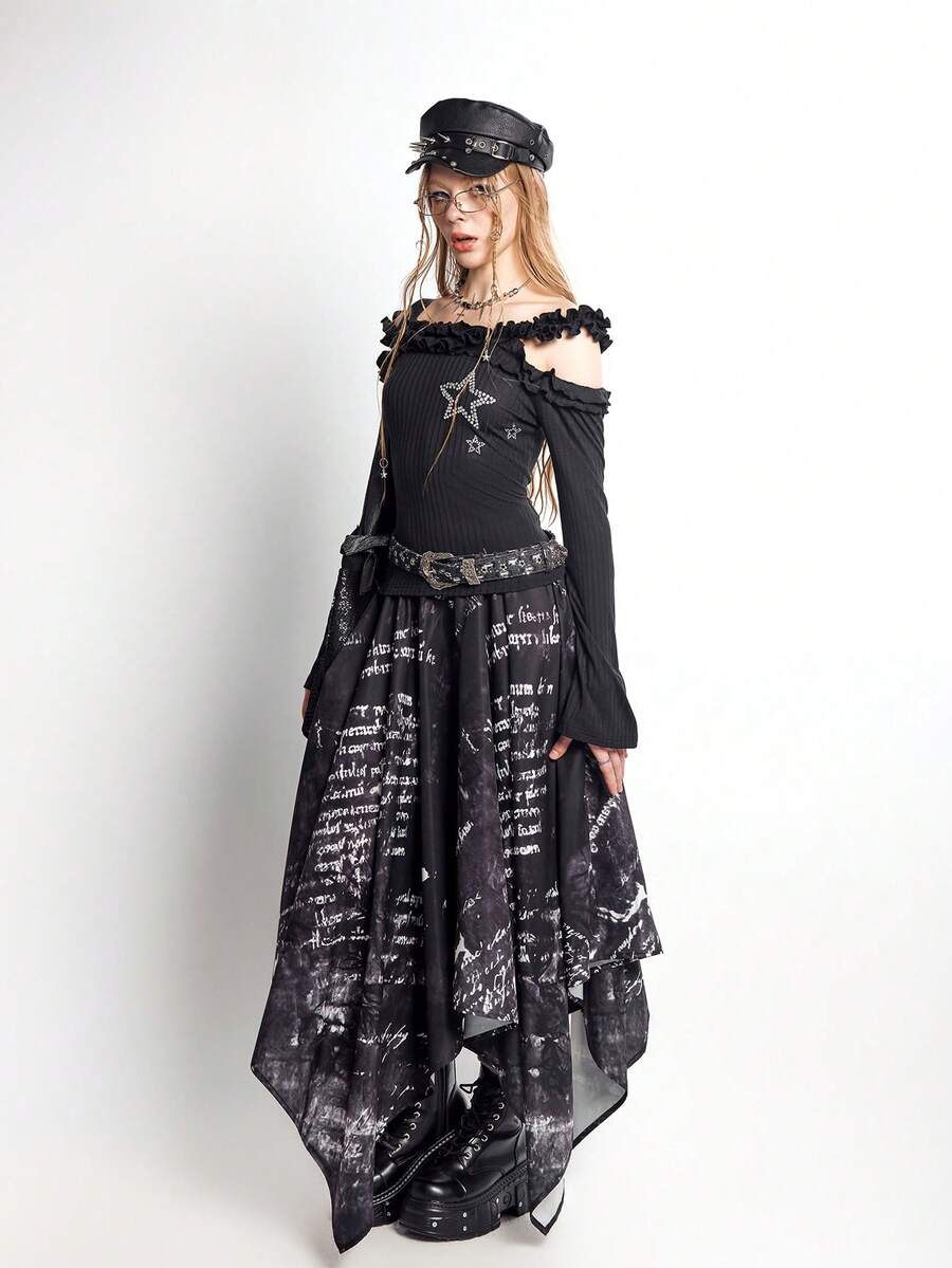 Bloopia 女士蕾丝领露肩水钻装饰优雅上衣，春夏款 - 彩色 - 查看 1