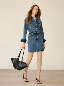 MOTF PREMIUM 女士手提包，简约日常单肩包 - 黑色 - 查看 9