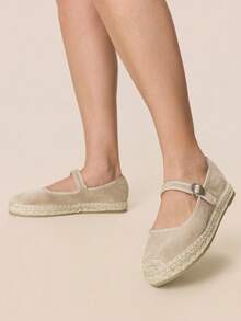 Styleloop Bohemian Style Holiday Style Leisure, Mary Jane Straw Rope Shoes, Bohemian Style, Travel Essentials, Summer Wear, Holiday Atmosphere - Mary Jane Khaki - View 2